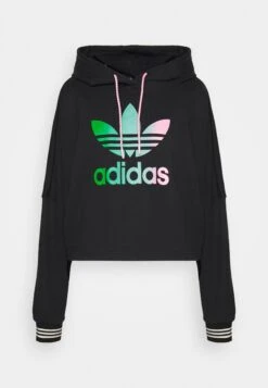 Adidas Originals Adicolor 70S Cropped Hoodie - Sweatshirt - Black -ASOS 65cf770bd21d4339b0f028bec3d3faf9