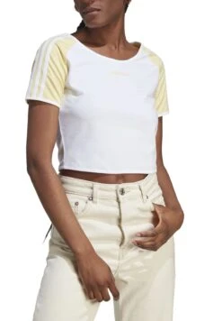 Adidas Originals Short - T-Shirt Imprimé - White/Almost Yellow -ASOS 67687099636e49f7bed97a2f28a1d8f0