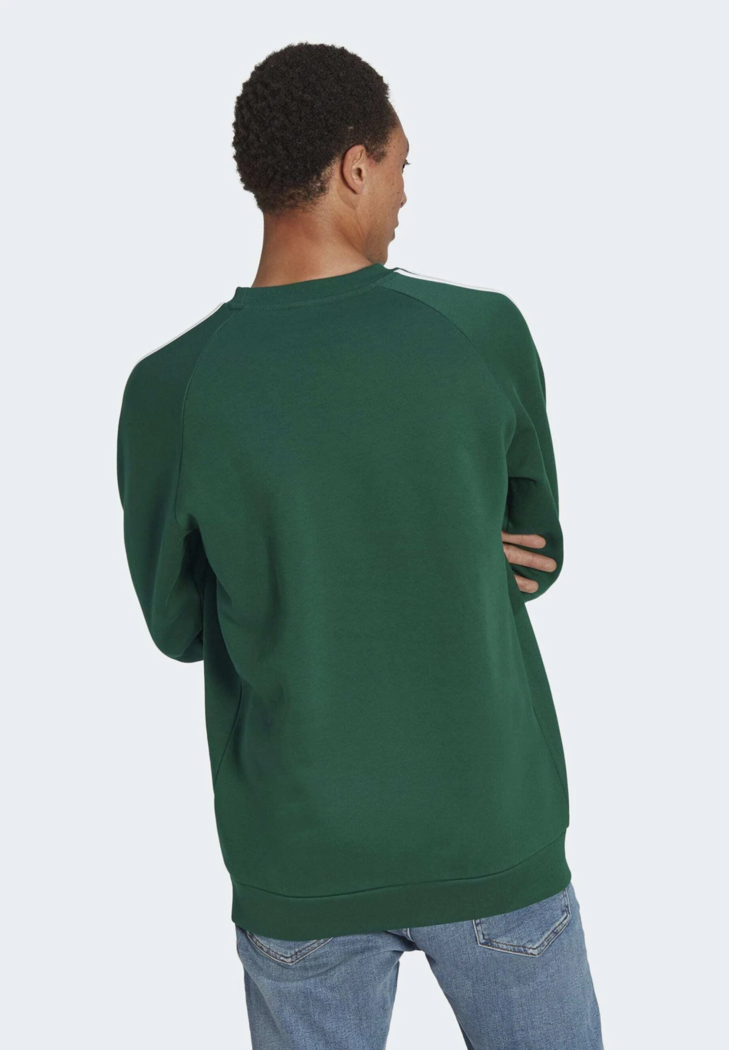 Adidas Originals 3-Stripes Crew - Sweatshirt - Dark Green 2 Adidas Originals 3-Stripes Crew - Sweatshirt - Dark Green – Image 2