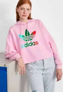 Adidas Originals Adicolor 70S Cropped Hoodie - Sweatshirt - True Pink