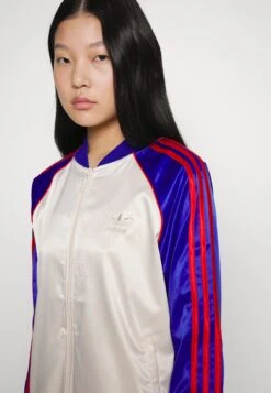 Adidas Originals Track - Blouson Bomber - White/Lucid Blue -ASOS 7619dfad430142a99fff11177c2ff5c1