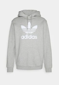 Adidas Originals Trefoil - Sweat À Capuche - Medium Grey Heather/White -ASOS 764486d06f8848e8abd41df2e7f47c6b