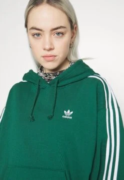 Adidas Originals Classics Oversized Hoodie - Sweatshirt - Dark Green -ASOS 7b3d15c12de64d2d90ea89c46e985bfe