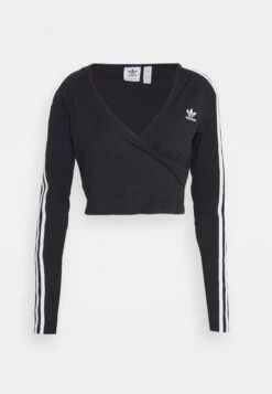 Adidas Originals Classics Cropped Long Sleeve - T-Shirt À Manches Longues - Black -ASOS 7b9f8418570d4816a95da280f05f5a27