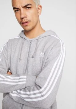 Adidas Originals Stripes Unisex - Sweat Zippé - Medium Grey Heather -ASOS 7d96a0f9e8b348e799e14d729802a77b
