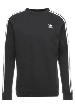 Adidas Originals 3 Stripes Crew Unisex - Sweatshirt - Black -ASOS 7e1d10eeffb24c2fbb9c11a335be8492