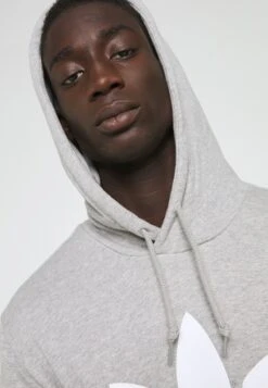 Adidas Originals Trefoil - Sweat À Capuche - Medium Grey Heather/White -ASOS 7eccc68e49004b7bbbd545f3509e88d0