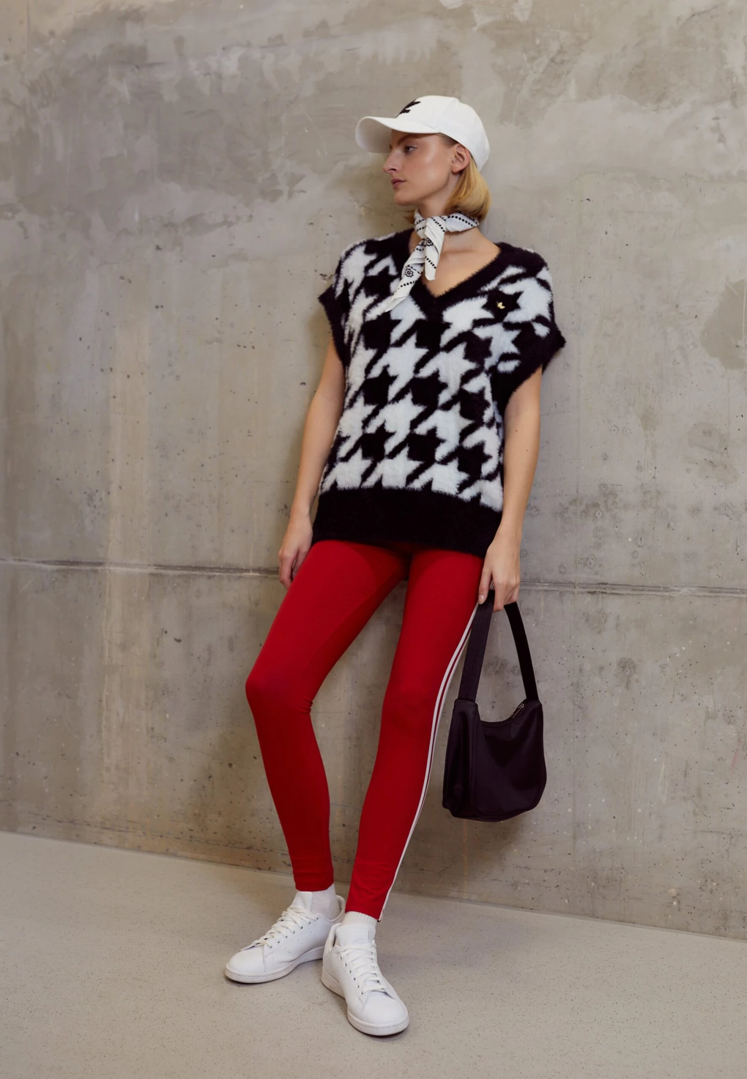 Adidas Originals Houndstooth Vest - T-Shirt Imprimé - Black/White 2 Adidas Originals Houndstooth Vest - T-Shirt Imprimé - Black/White – Image 2