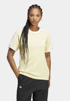 Adidas Originals Classics 3 Stripes - T-Shirt Imprimé - Almost Yellow