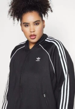 Adidas Originals Tracktop Plus Size - Veste De Survêtement - Black/White -ASOS 8500105f163a40299f8403f7067ee735