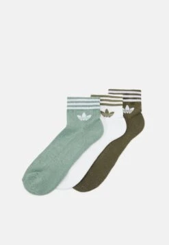 Adidas Originals Unisex 3 Pack - Chaussettes - Silver Green/Olive Strata/White