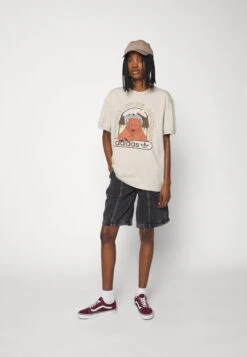 Adidas Originals Tee - T-Shirt Imprimé - Beige Melange -ASOS 85af8d7ec5fa4e86bced820912e19178