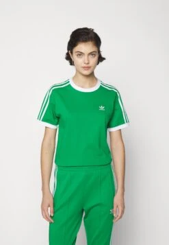 Adidas Originals 3 Stripes Tee - T-Shirt Imprimé - Green -ASOS 98b6a5b7a701422b8cb1a0b4a74c6ba1