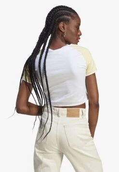 Adidas Originals Short - T-Shirt Imprimé - White/Almost Yellow -ASOS 9ceb608673974380ba22e22051dafb22