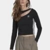 Adidas Originals Cut Out - T-Shirt À Manches Longues - Black