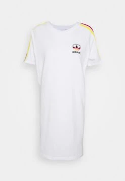Adidas Originals Stripes Sports Inspired Regular Dress - Robe En Jersey - White/Multicolor -ASOS 9f25f1f8f4754268b56d6a1efc2e42d6