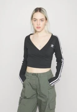 Adidas Originals Classics Cropped Long Sleeve - T-Shirt À Manches Longues - Black -ASOS a2a505e0e94c42498949f6e52ce986cf