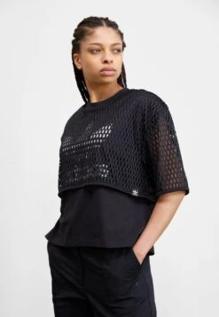 Adidas Originals Big Logo Tee 2 In 1 - T-Shirt Imprimé - Black