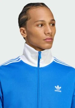 Adidas Originals Sweat Zippé - Blue White -ASOS a544cbdceae043b2b3a351f4ba214604