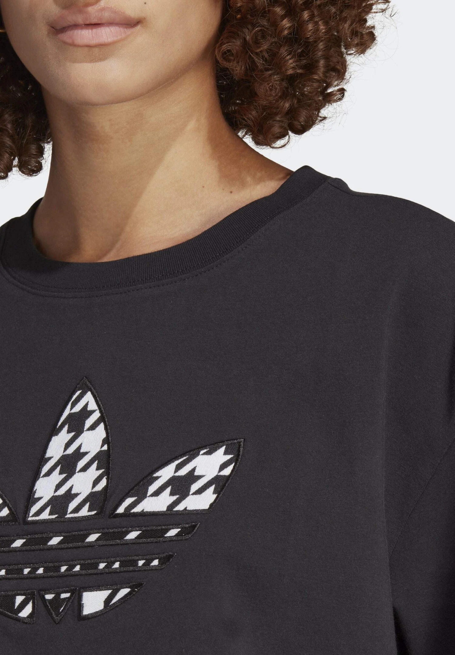 Adidas Originals Houndstooth Trefoil Infill - T-Shirt Imprimé - Black 3 Adidas Originals Houndstooth Trefoil Infill - T-Shirt Imprimé - Black – Image 3