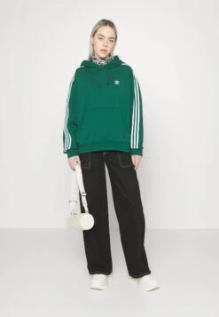Adidas Originals Classics Oversized Hoodie - Sweatshirt - Dark Green -ASOS a66ec5f909d84eae81888096d94a377b