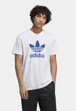 Adidas Originals Trefoil Unisex - T-Shirt Imprimé - White Semi Lucid Blue