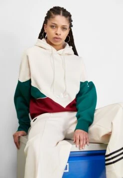 Adidas Originals Hoodie - Sweatshirt - Collegiate Green/Wonder White/Collegiate Burgundy