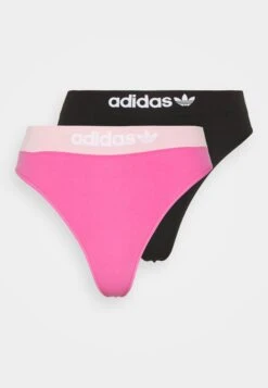 Adidas Originals Thong 2 Pack - String - Anthrazit/Pink -ASOS b2a99e6ccf0b4dd1862301b7bfac35c5