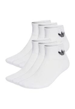 Adidas Originals Mid Ankle 6 Pack - Chaussettes - White