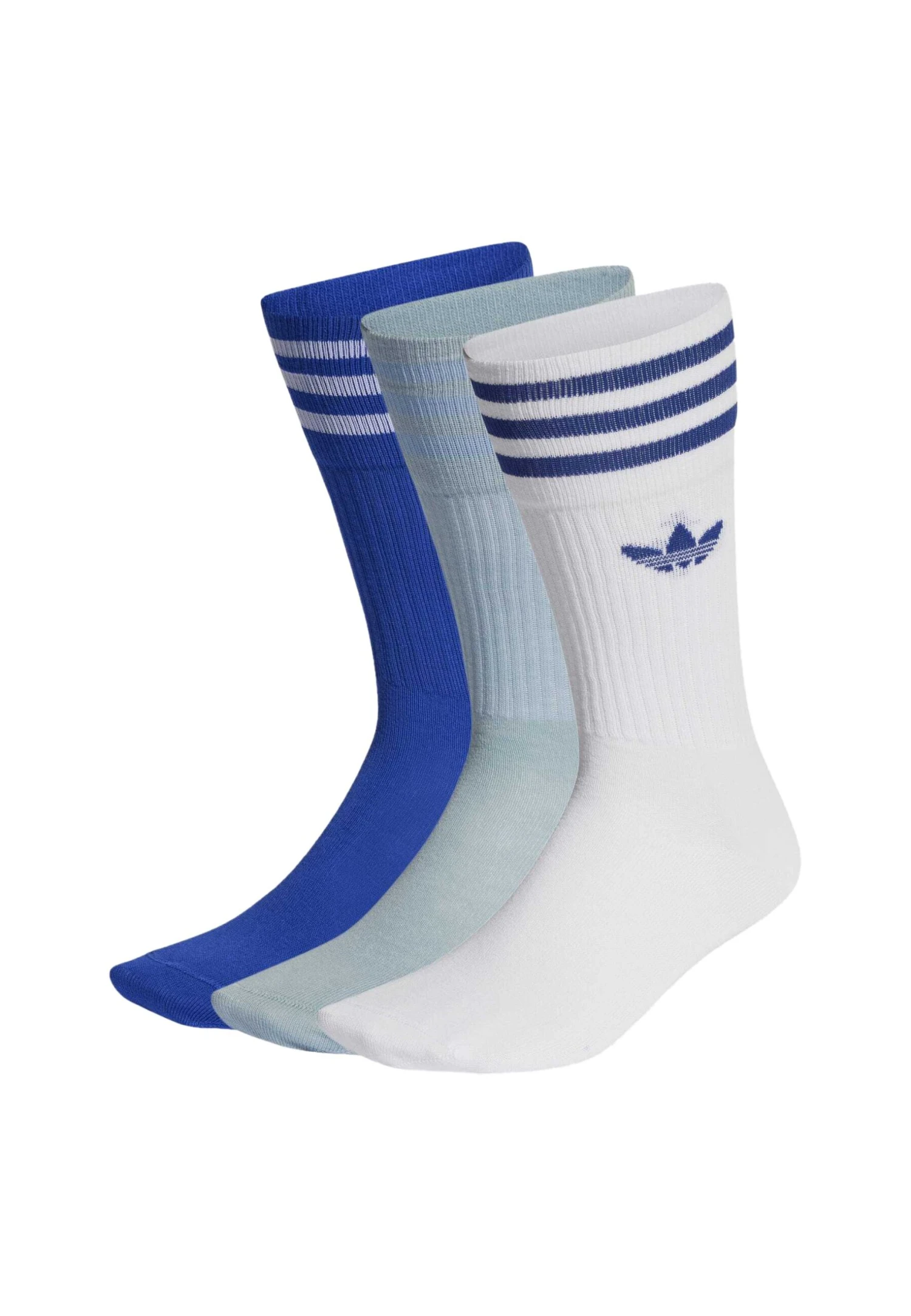 Adidas Originals Solid Crew 3 Pack - Chaussettes - White Magic Grey Semi Lucid Blue 2 Adidas Originals Solid Crew 3 Pack - Chaussettes - White Magic Grey Semi Lucid Blue – Image 2