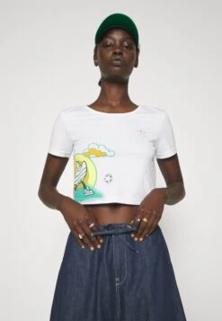 Adidas Originals Short Tee - T-Shirt Imprimé - White -ASOS bc081df1fa724c9abd5e8826eeb8449a