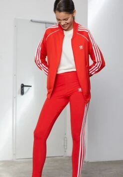 Adidas Originals Stripes Compression - Legging - Red -ASOS bc9e4f6b270c4b80968a5aa3beacb316