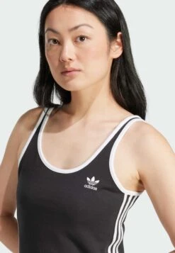 Adidas Originals TANK - Robe Longue - Black White -ASOS bd9e9f84fe1046c5a59aa5be28a0a808