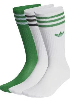 Adidas Originals Solid Crew 3 Pack - Chaussettes - White White Green