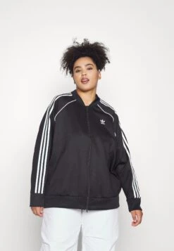 Adidas Originals Tracktop Plus Size - Veste De Survêtement - Black/White -ASOS c00af44783624825ab232f824fb0ec0f