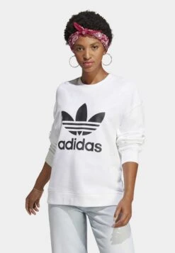 Adidas Originals Trefoil Crew - Sweatshirt - White