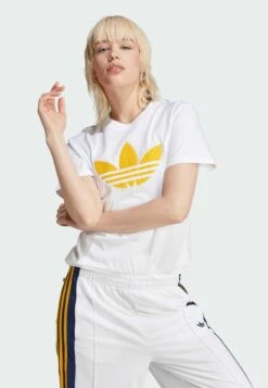 Adidas Originals Pearl Trefoil - T-Shirt Imprimé - White