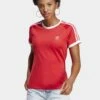 Adidas Originals Classics Slim 3-Stripes - T-Shirt Imprimé - Better Scarlet