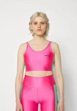 Adidas Originals Originals High Shine Halter Crop Top - Débardeur - Pulse Magenta/Almost Yellow -ASOS d1d4843c9bfd4a6b8afdf59c4eb5d25c