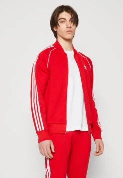 Adidas Originals Unisex - Sweat Zippé - Better Scarlet/White -ASOS d39f53203fa94240a7a5c0630d724230