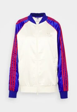 Adidas Originals Track - Blouson Bomber - White/Lucid Blue -ASOS d3c7e2aa40e64ba2b2fcbbcce4792be4