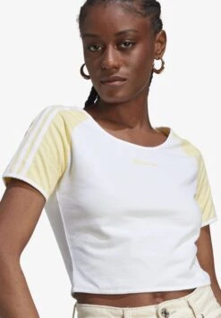 Adidas Originals Short - T-Shirt Imprimé - White/Almost Yellow -ASOS d4d801e526ee496286cd237af0853798