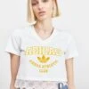 Adidas Originals Cropped Vneck - T-Shirt Imprimé - White