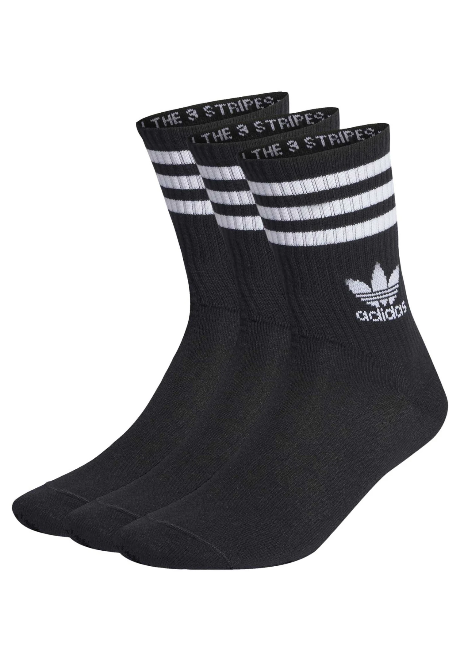 Adidas Originals Crew Unisex 3 Pack - Chaussettes - Black 1 Adidas Originals Crew Unisex 3 Pack - Chaussettes - Black