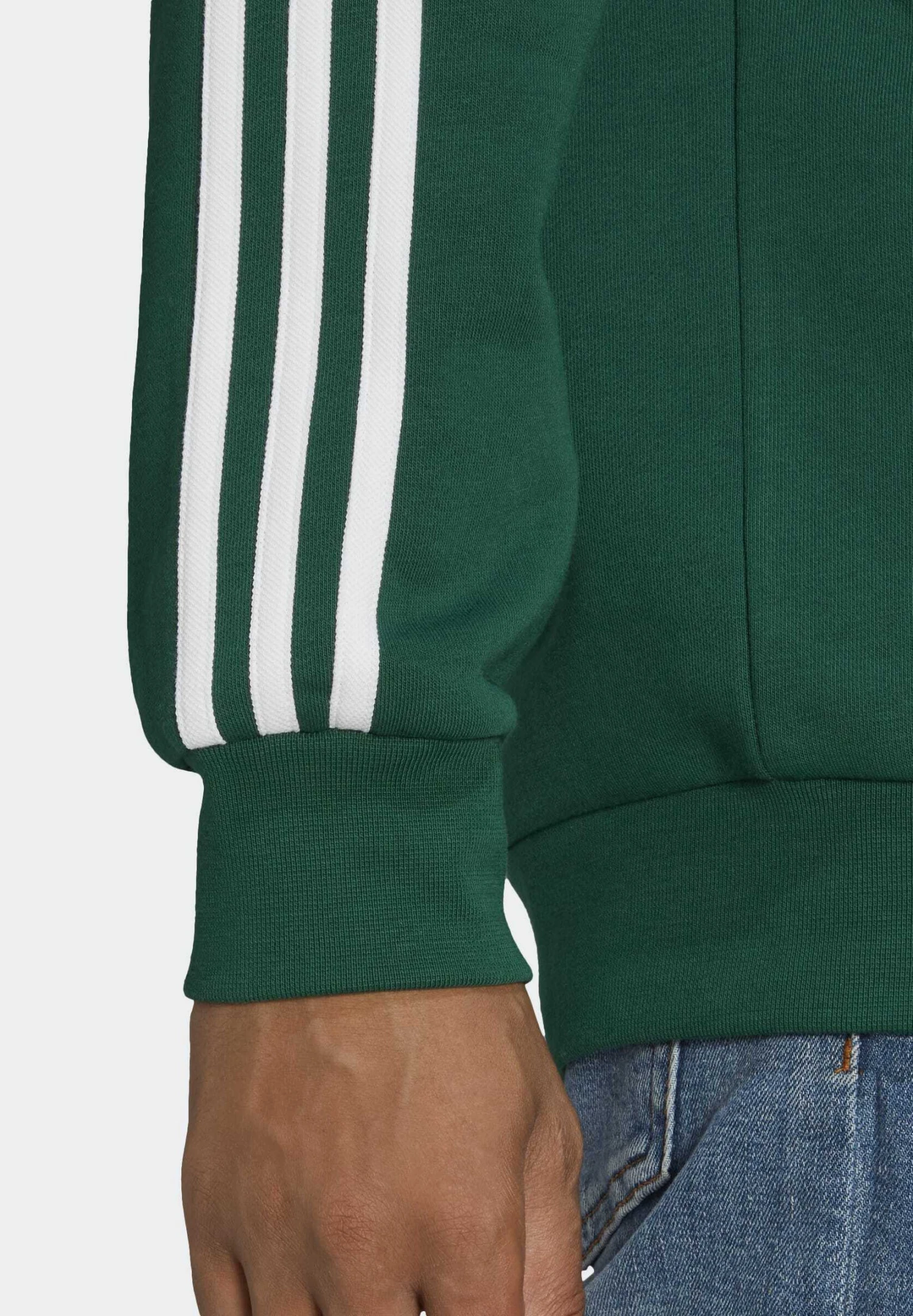 Adidas Originals 3-Stripes Crew - Sweatshirt - Dark Green 4 Adidas Originals 3-Stripes Crew - Sweatshirt - Dark Green – Image 4