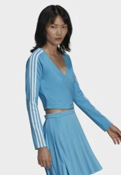 Adidas Originals Classics - T-Shirt À Manches Longues - Blue -ASOS dff0a5840a5841688b22964d8b4ca487