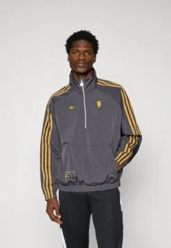 Adidas Originals MANCHESTER UNITED ICON HALF ZIP JACKET - Article De Supporter D'équipe De Club - Utility Black