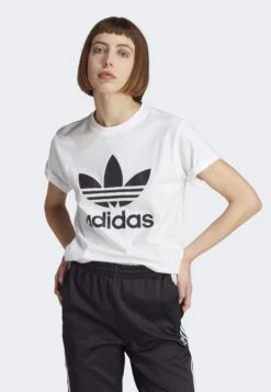 Adidas Originals Classics Trefoil - T-Shirt Imprimé - White