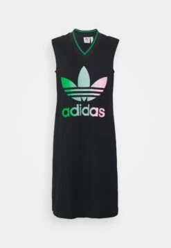 Adidas Originals Adicolor 70S V Neck Dress - Robe De Jour - Black -ASOS e26181bac4c6428387177462e1e833a4