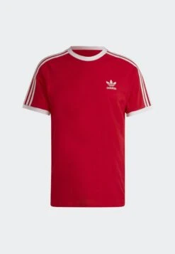 Adidas Originals 3 Stripes Tee Unisex - T-Shirt Imprimé - Better Scarlet -ASOS e959e9a7c84547ddac3be191364bee56